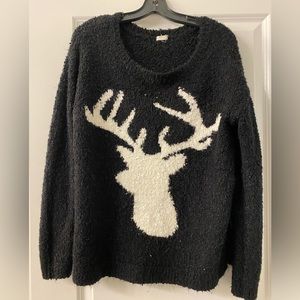 Garage- Deer head black knit sweater